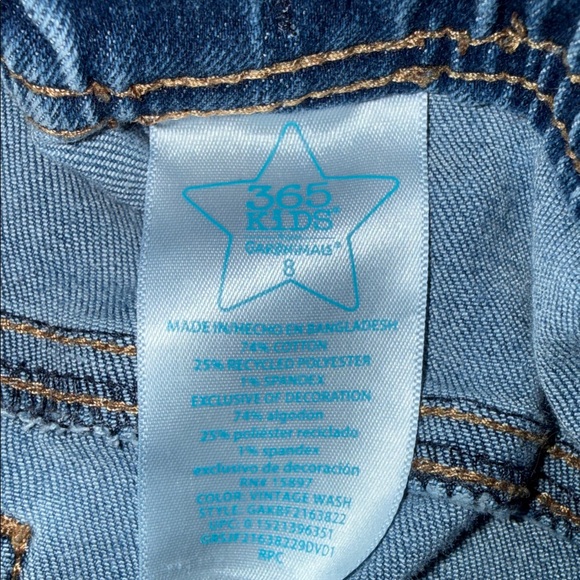 365 Kids set of 2 drawstring blue jeans| size 8 - Picture 3 of 11